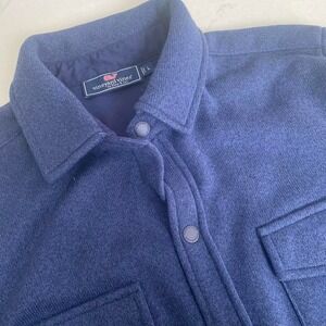 Vineyard Vines Blue Fleece Shirt Jacket Mens Large Snap Button shacket